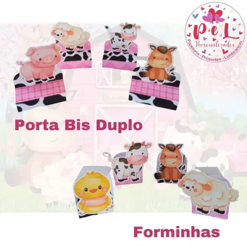 Kit: 30 Peças Lembrancinhas Personalizadas Fazendinha Rosa