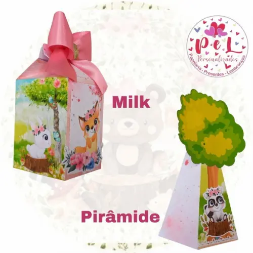 Kit: 45 Peças Lembrancinhas Bosque Encantado Menina