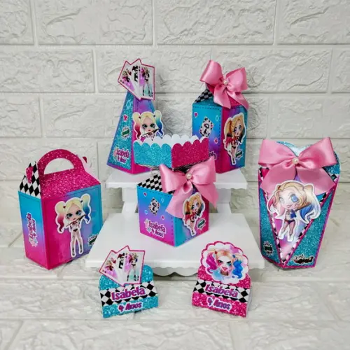 Kit: 46 Peças Lembrancinhas Personalizadas Arlequina