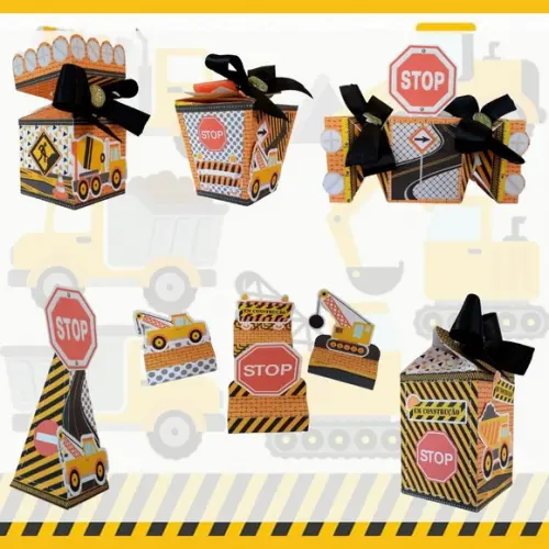 Kit: 46 Peças Lembrancinhas Personalizadas Construção