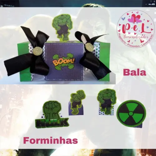 Kit: 46 Peças Lembrancinhas Personalizadas Hulk