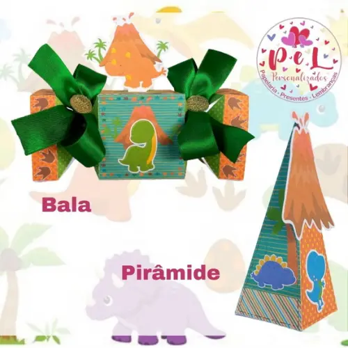 Kit: 60 Peças Lembrancinhas Personalizadas Dinossauro Bebe
