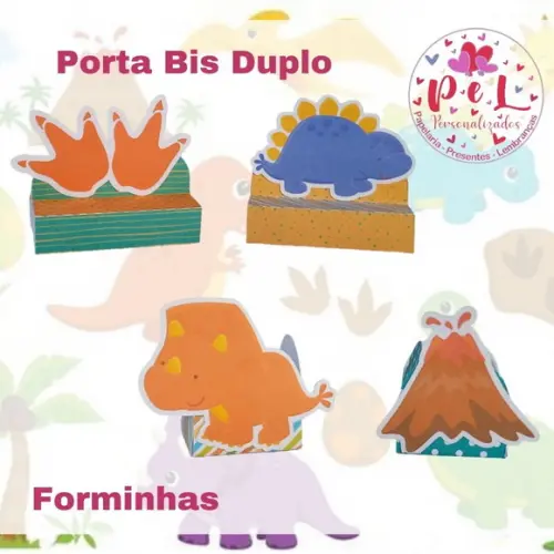 Kit: 60 Peças Lembrancinhas Personalizadas Dinossauro Bebe