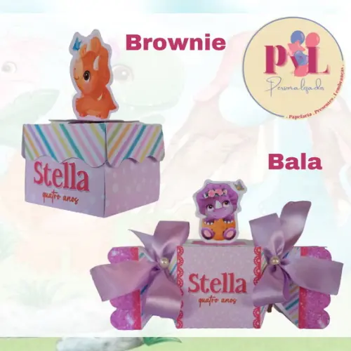 Kit: 60 Peças Lembrancinhas Personalizadas Dinossauro Rosa