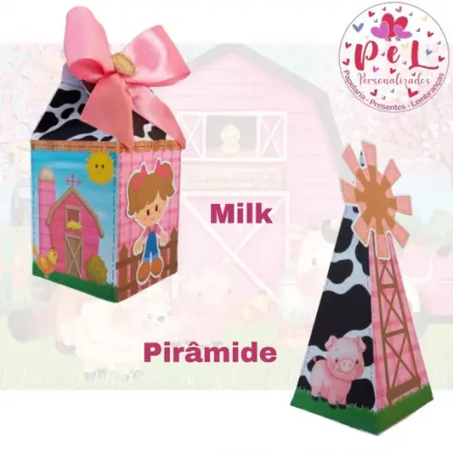 Kit: 60 Peças Lembrancinhas Personalizadas Fazendinha Rosa