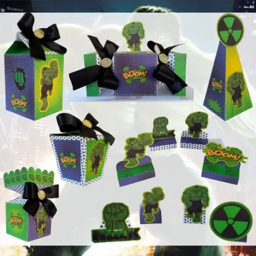 Kit: 60 Peças Lembrancinhas Personalizadas Hulk