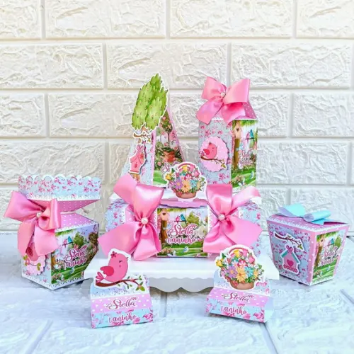 Kit: 75 Peças Lembrancinhas Personalizadas Jardim Encantado