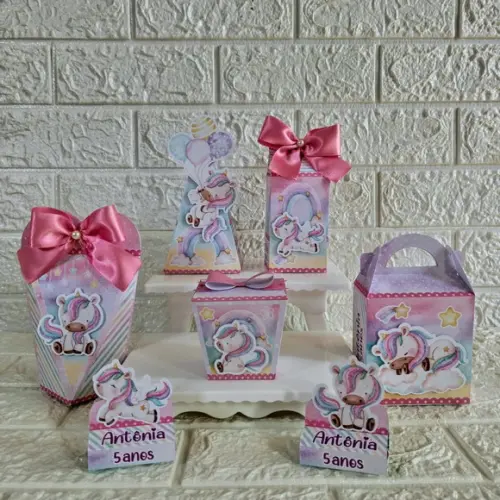 Kit:60 Peças Lembrancinhas Personalizadas Unicornio