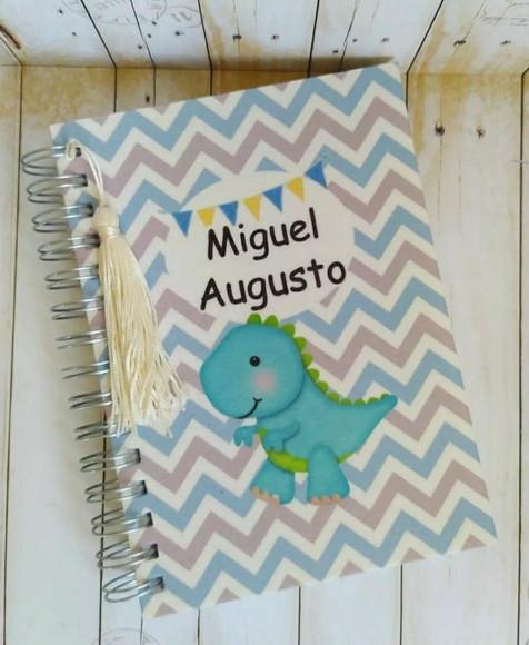 Agenda Escolar com Capa Personalizada Dino Baby