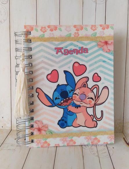 Agenda Escolar Stitch/angel com Capa Personalizada