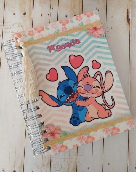 Agenda Escolar Stitch/angel com Capa Personalizada