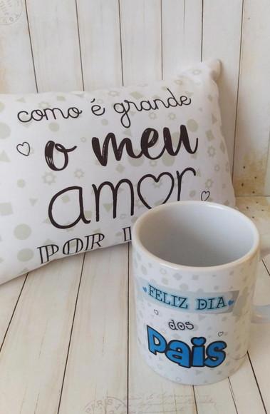 Almofada e Caneca Personalizada Dia dos Pais