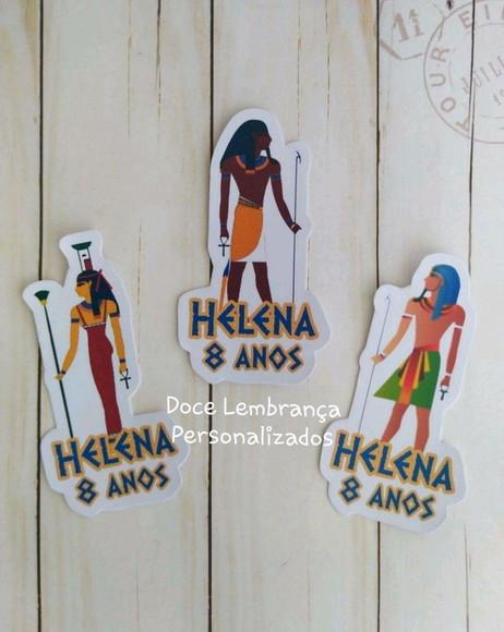 Aplique/tag para Tubetes Egito Lembrancinha Aniversário
