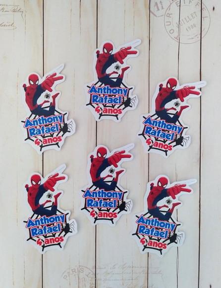 Aplique/tag para Tubetes Homem Aranha