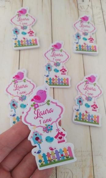 Aplique/tag para Tubetes Jardim Encantado lembrancinha