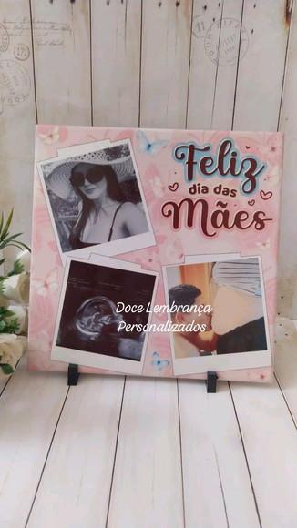 Azulejo Decorativo com Foto Dia das Mães Presente