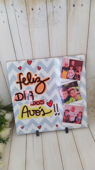 Azulejo Decorativo Personalizado com Foto Dia dos Avós