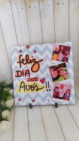 Azulejo Decorativo Personalizado com Foto Dia dos Avós