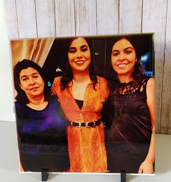 Azulejo decorativo personalizado com foto Mãe e Filha