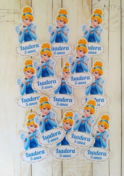 Aplique/tag para Tubetes Cinderela lembrancinha