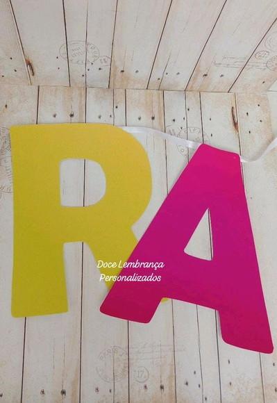 Bandeirola com Nome Letras Festa Neon
