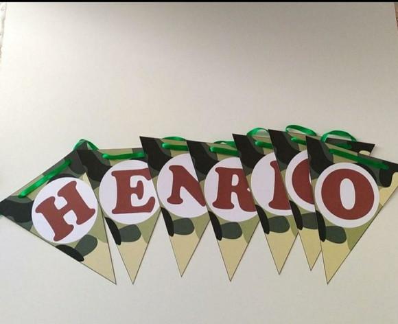 Bandeirola Varal Personalizado Soldado