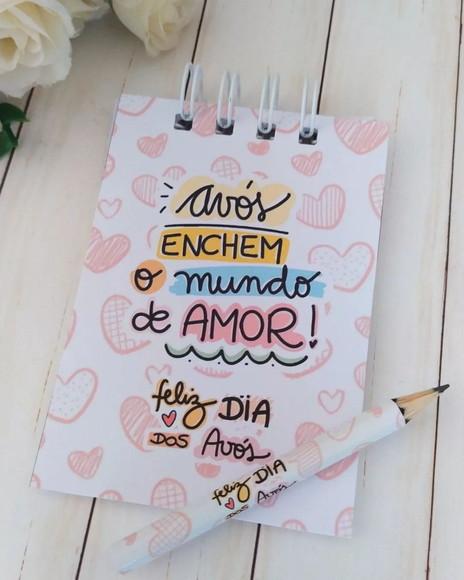 Bloquinho Anotação com Mini Lápis Dia dos Avós