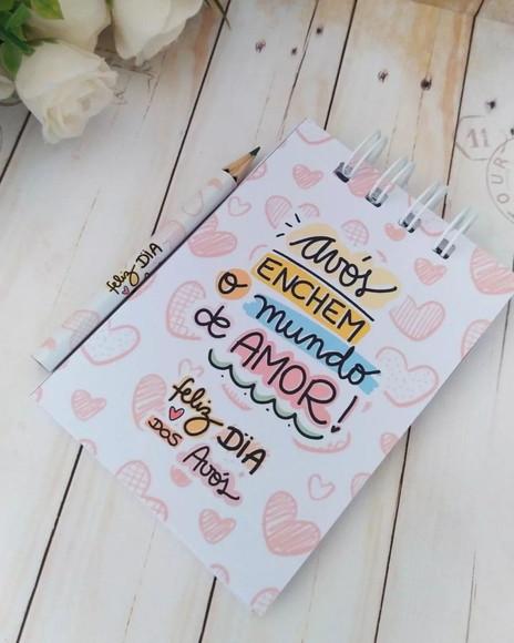 Bloquinho Anotação com Mini Lápis Dia dos Avós