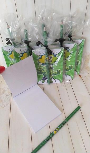 Bloquinho Anotação com Lápis Personalizado Hulk Super Heróis