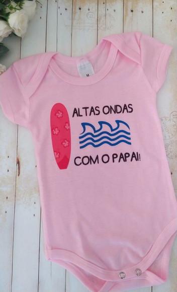 Body Personalizado Surfista Altas Ondas com o Papai