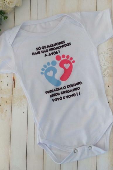 Body personalizado revelação gravidez vovó e vovô