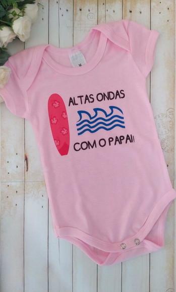 Body Personalizado Surfista Altas Ondas com o Papai