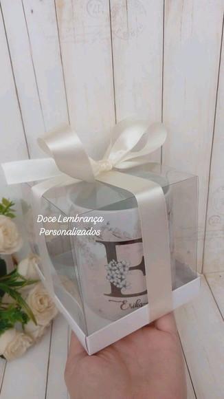 Caixa Acetato com Caneca Personalizada Dia das Mães Presente