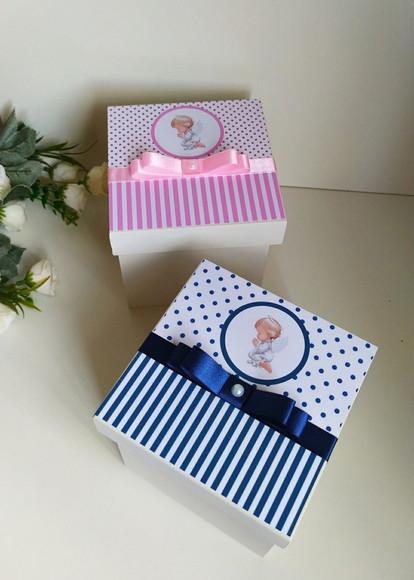Caixa Convite Padrinhos de Batismo/ Nossa Senhora Kit 2 Unid