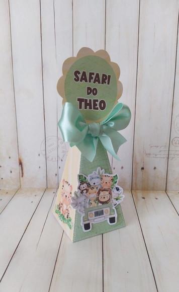 Caixa Pirâmide Safari Baby Personalizada