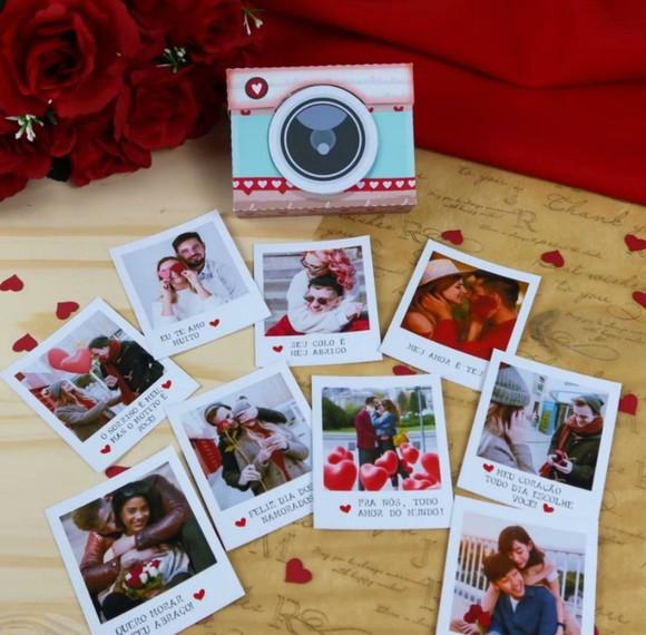 Caixa Polaroide com Fotos Dia dos Namorados