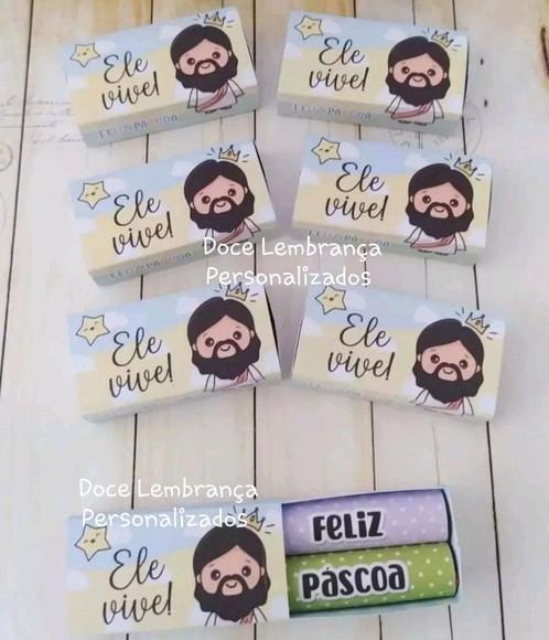 Caixinha Baton Páscoa Religiosa Lembrancinhas Jesus Ovelhinh