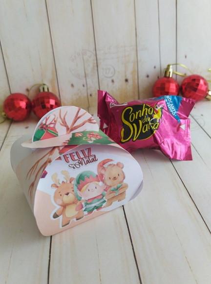 Caixinha com Bombom Natal Lembrancinha Brinde Fim de Ano