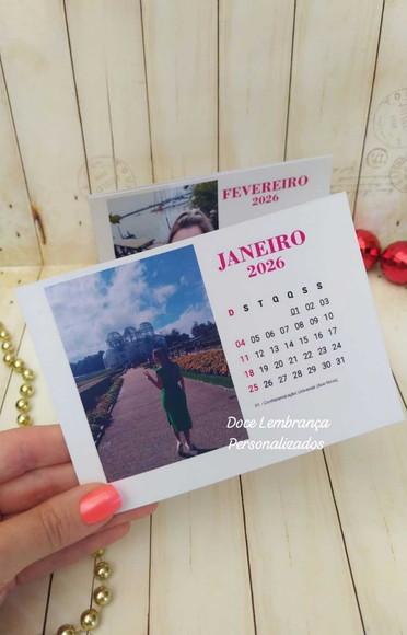 Calendário de Mesa 2026 com Foto Natal Brinde Fim de Ano
