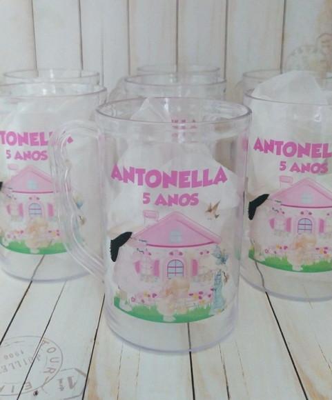 Caneca Acrílica Casa De Bonecas/chá De Bonecas
