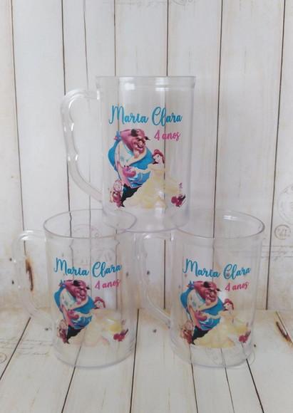 Caneca Acrilica a Bela e a Fera