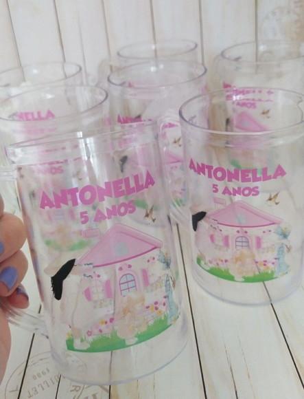 Caneca Acrílica Casa De Bonecas/chá De Bonecas