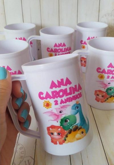 Caneca Acrilica Dinossauro/dino Baby Menina