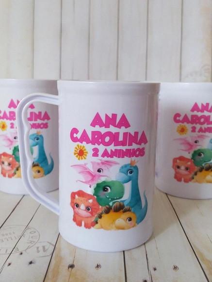 Caneca Acrilica Dinossauro/dino Baby Menina