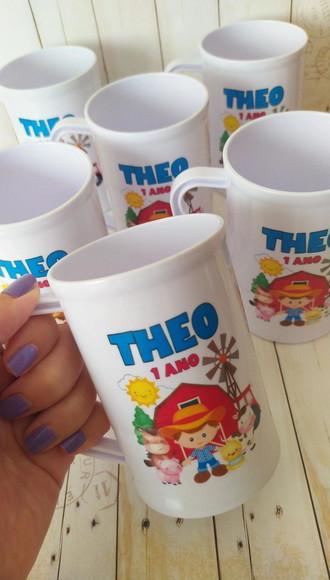 Caneca Acrilica Fazendinha Menino
