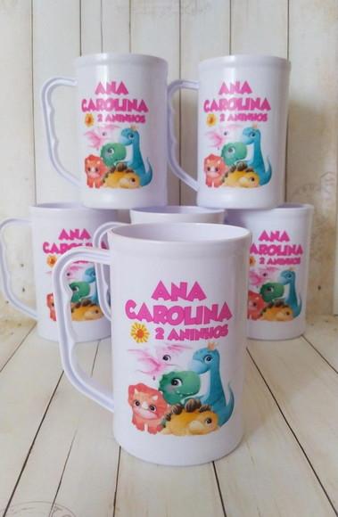 Caneca Acrilica Dinossauro/dino Baby Menina