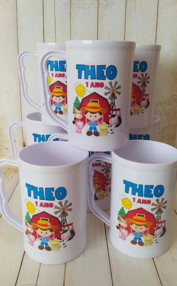 Caneca Acrilica Fazendinha Menino
