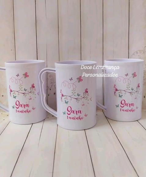 Caneca Acrílica Jardim Encantado Borboletas