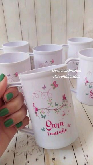 Caneca Acrílica Jardim Encantado Borboletas