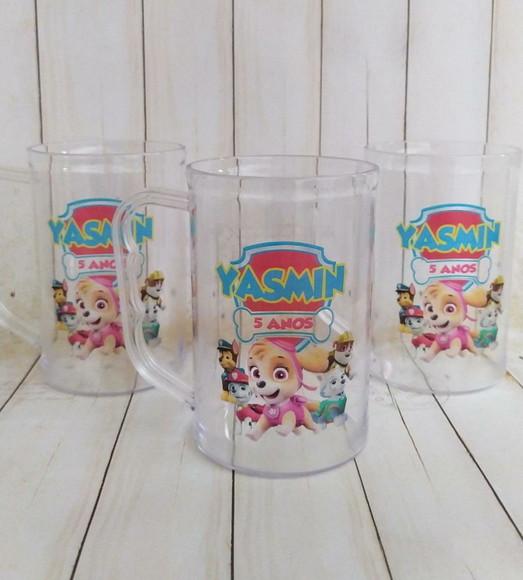 Caneca Acrilica Skye Turma Patrulha Canina Azul